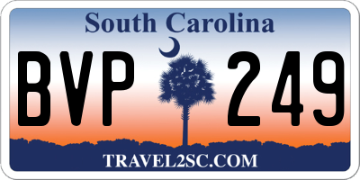 SC license plate BVP249
