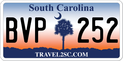 SC license plate BVP252