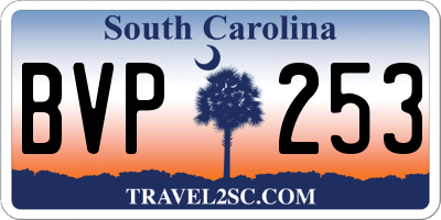 SC license plate BVP253