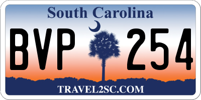 SC license plate BVP254