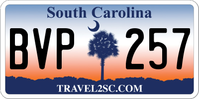 SC license plate BVP257