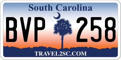 SC license plate BVP258