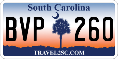 SC license plate BVP260