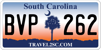 SC license plate BVP262