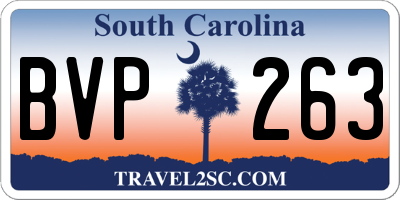 SC license plate BVP263