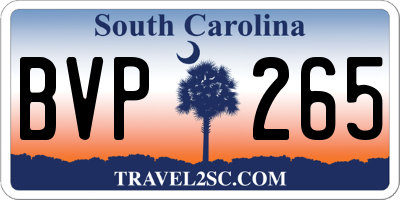 SC license plate BVP265