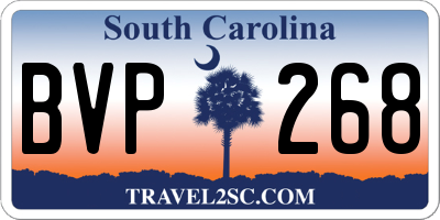 SC license plate BVP268