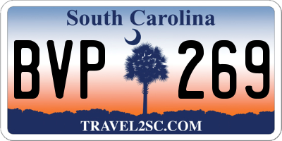 SC license plate BVP269