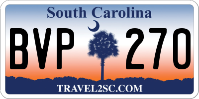 SC license plate BVP270
