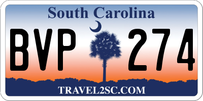 SC license plate BVP274