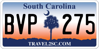 SC license plate BVP275