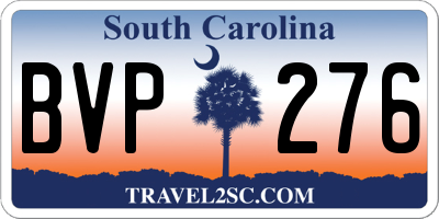 SC license plate BVP276