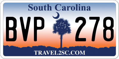 SC license plate BVP278