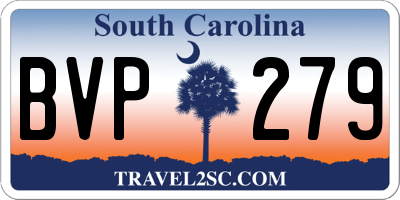 SC license plate BVP279