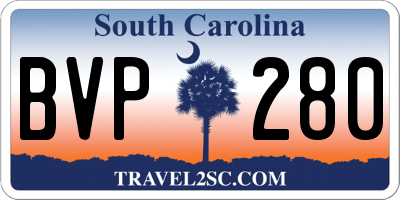 SC license plate BVP280