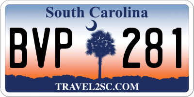 SC license plate BVP281