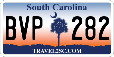 SC license plate BVP282