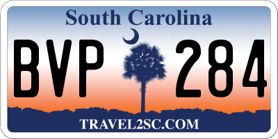 SC license plate BVP284
