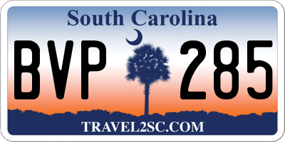 SC license plate BVP285