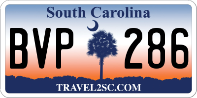 SC license plate BVP286