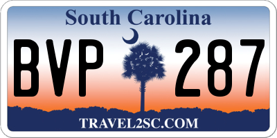 SC license plate BVP287