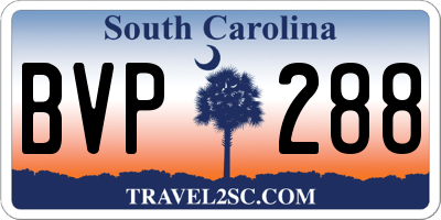 SC license plate BVP288