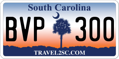 SC license plate BVP300