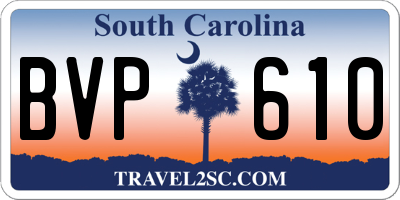 SC license plate BVP610