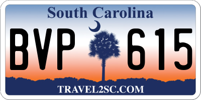 SC license plate BVP615