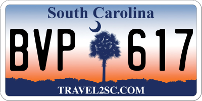 SC license plate BVP617