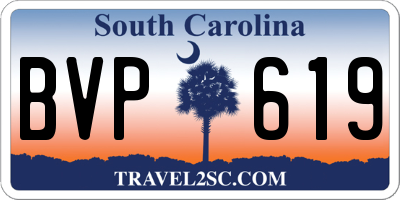 SC license plate BVP619