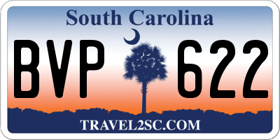 SC license plate BVP622