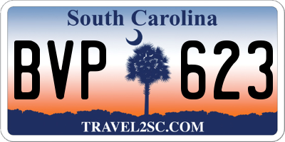 SC license plate BVP623