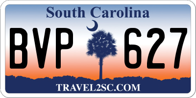 SC license plate BVP627