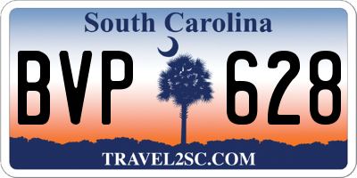 SC license plate BVP628