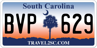 SC license plate BVP629