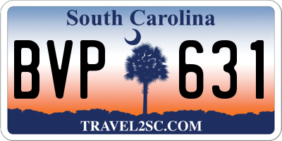 SC license plate BVP631
