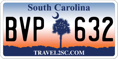 SC license plate BVP632