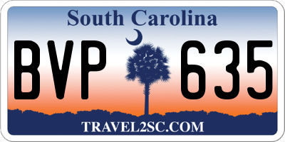 SC license plate BVP635