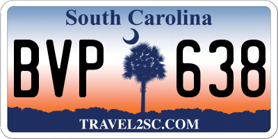 SC license plate BVP638