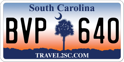 SC license plate BVP640