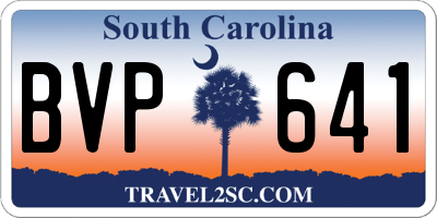 SC license plate BVP641