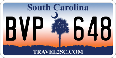 SC license plate BVP648