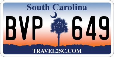 SC license plate BVP649