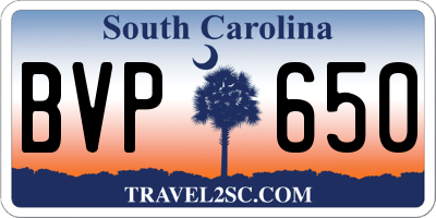 SC license plate BVP650