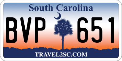 SC license plate BVP651