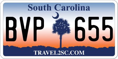 SC license plate BVP655
