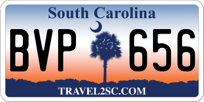 SC license plate BVP656