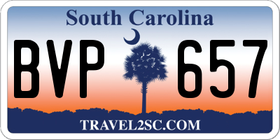 SC license plate BVP657