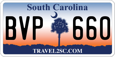 SC license plate BVP660